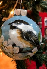 Hand-Painted Ornament - Chickadee in Spring