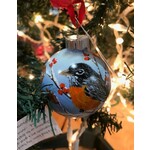 Hand-Painted Ornament - Oriole in Winter With Berries