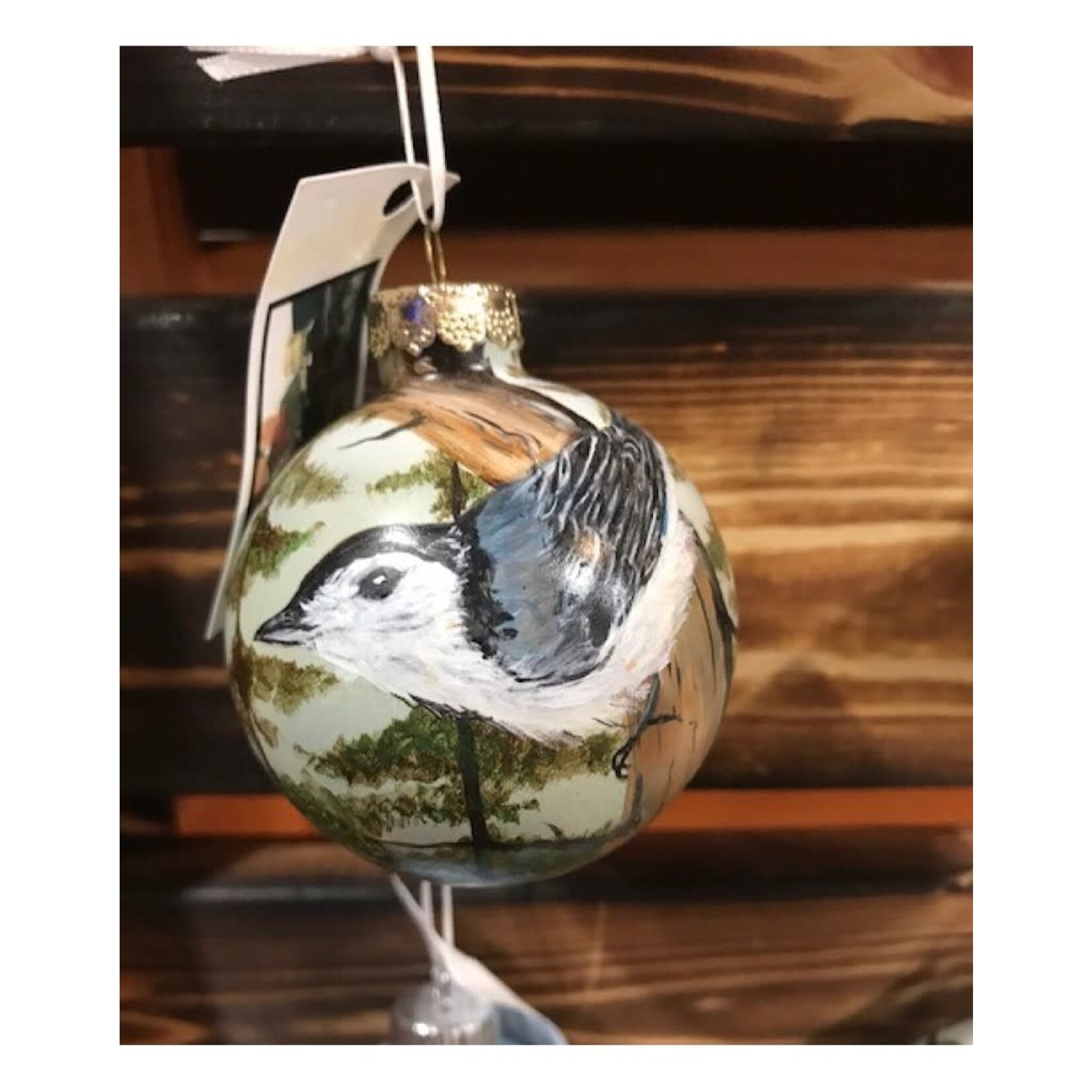 Hand-Painted Ornament - Nuthatch in Spring