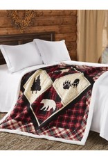 Quilted Sherpa Throw - Diamond Bear