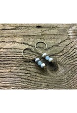 Round Hook Earrings - Blue Opal & Aquamarine