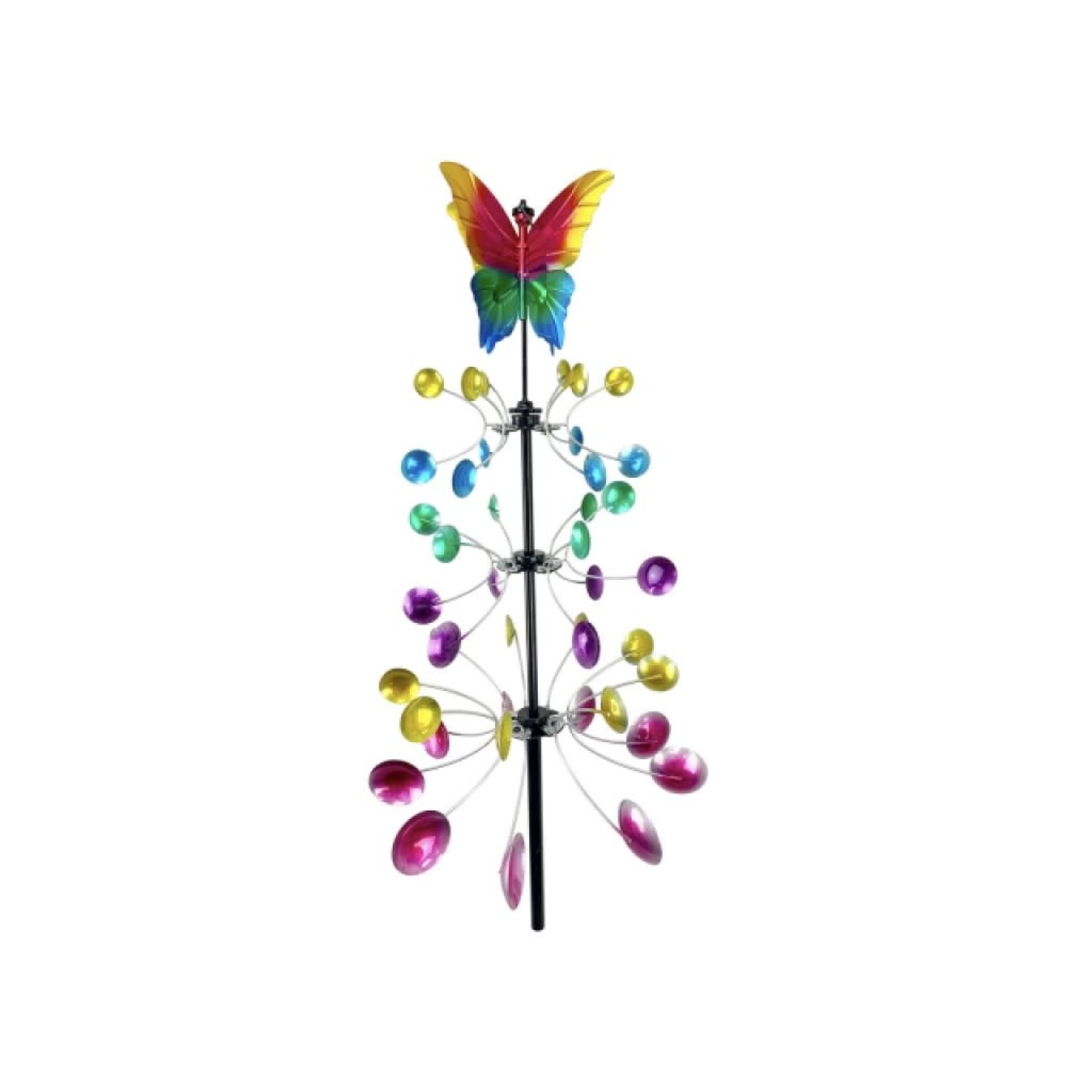 Wind Spinner Stake - 3-Tier Vertical Butterfly
