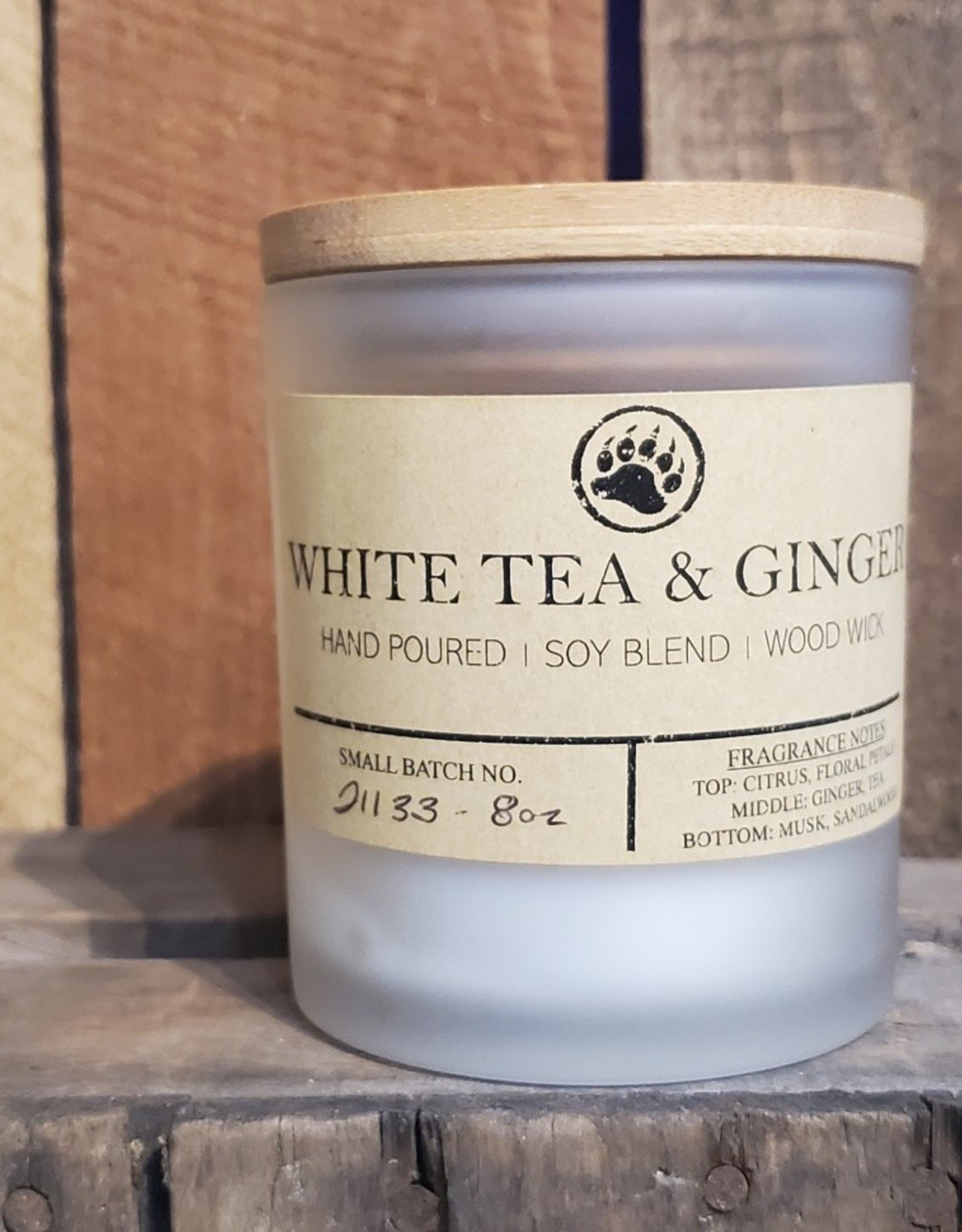 Bear Naturals Handpoured Soy-blend Candle - White Tea & Ginger