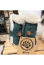 Bear Den Handmade Bear Paws -  Aquamarine & Ivory Sherpa