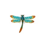 Garden Wall - Aqua & Gold Dragonfly