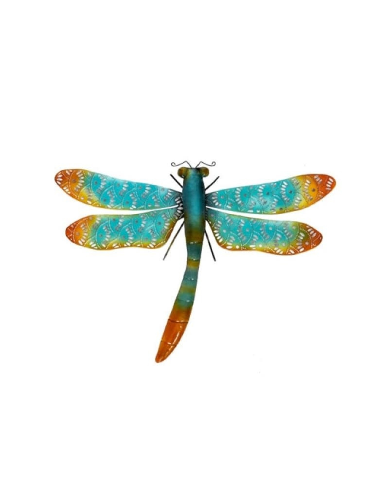 Garden Wall - Aqua & Gold Dragonfly