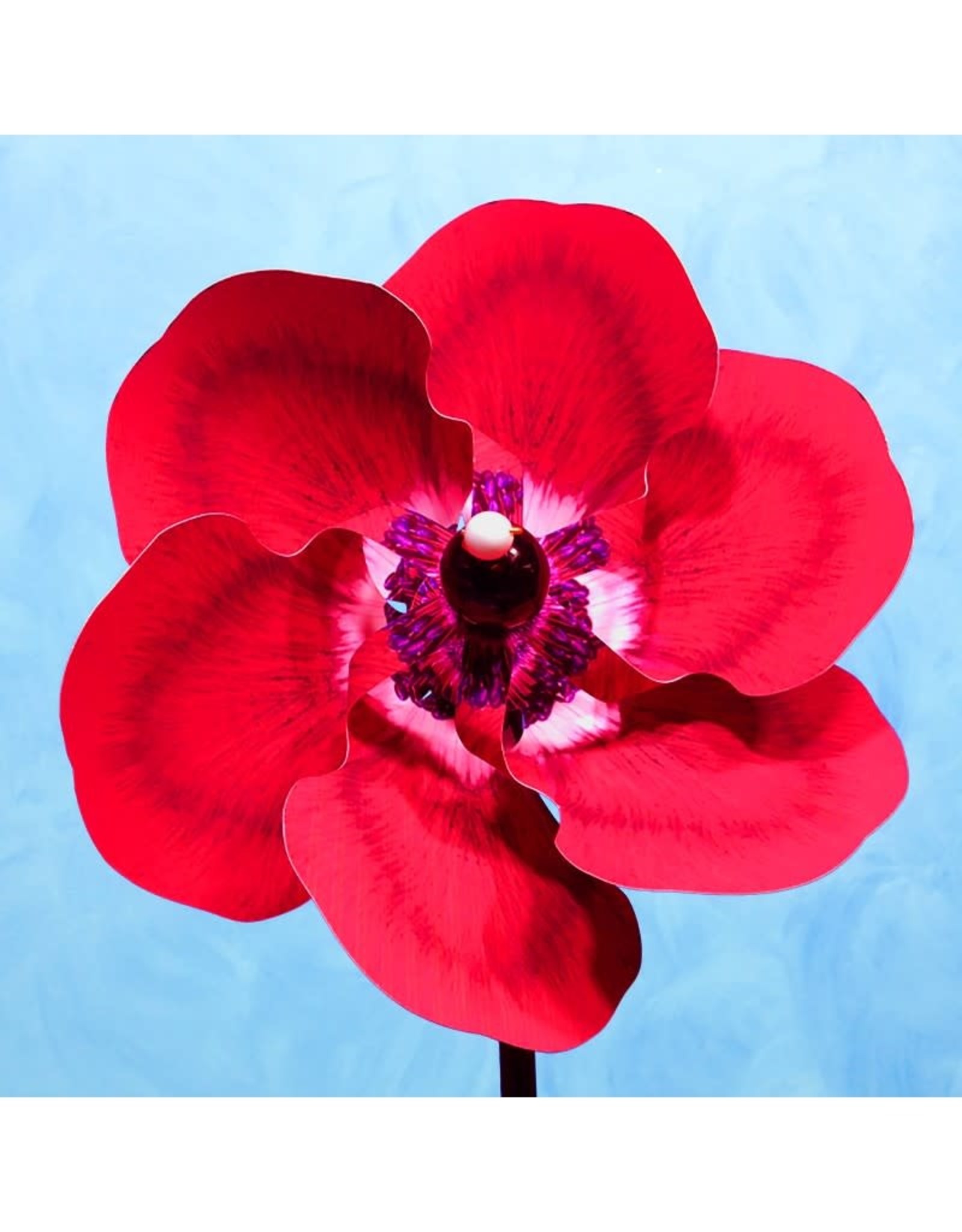 Handmade Pinwheel - Red Poppy