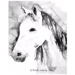 Michelle Detering Limited Matted Print - Horse in Ink