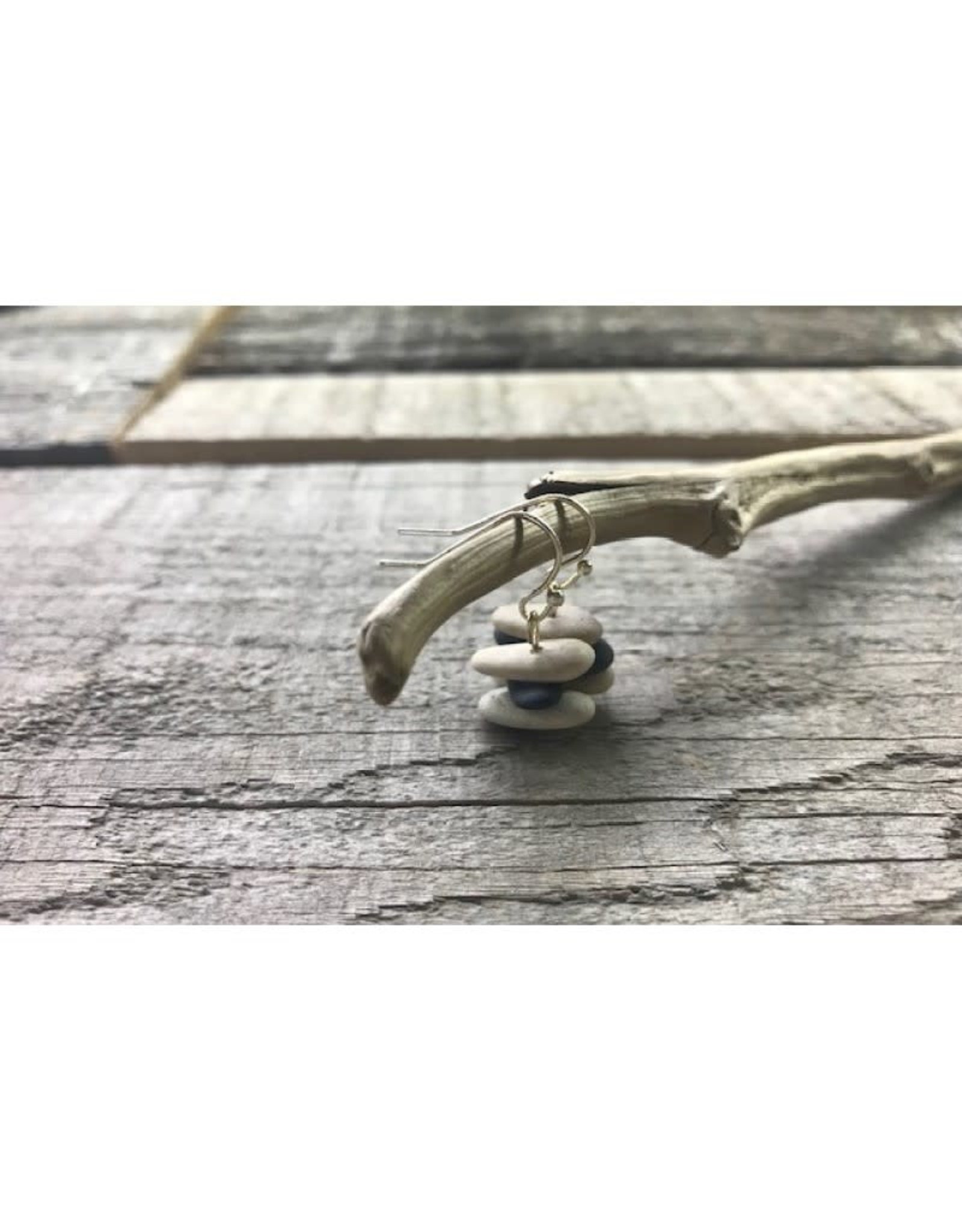French Hook Earrings - 3 Stone 4