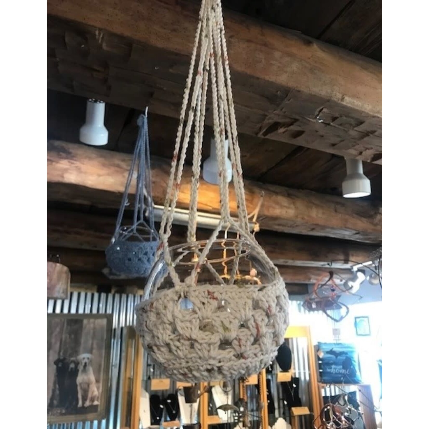 Handcrafted Rope Globe Hanger