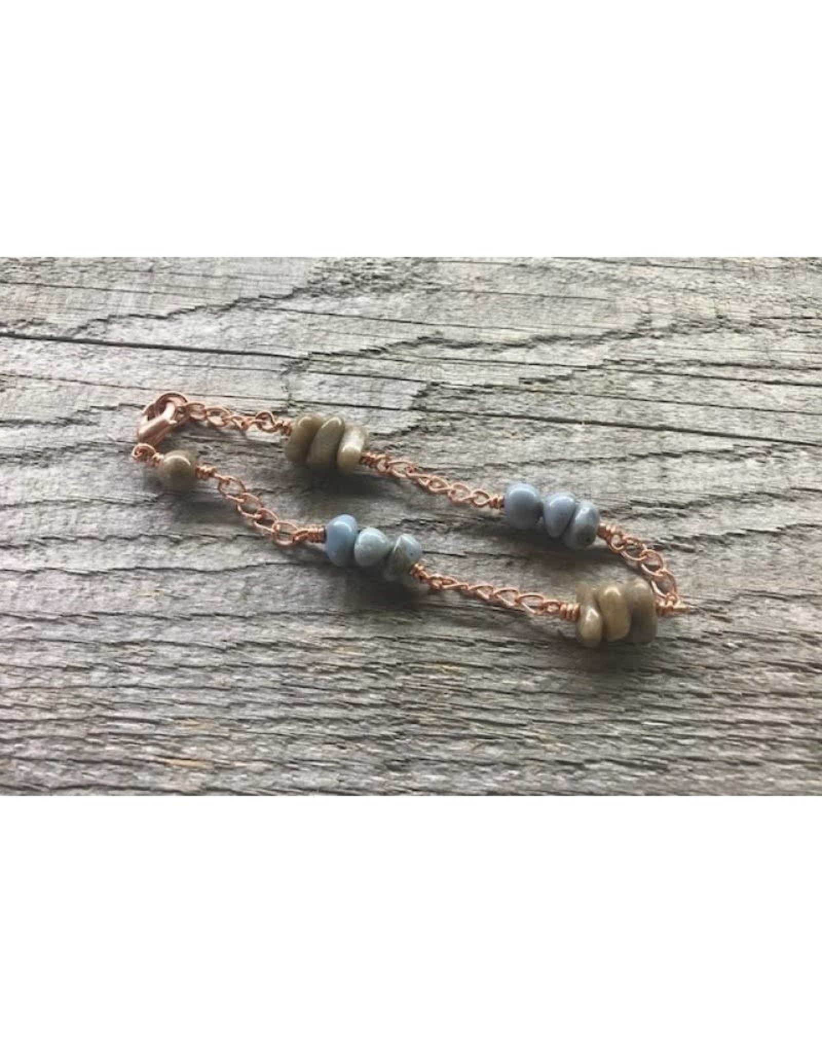 Bracelet - Leland Blue & Petoskey Stone on Copper