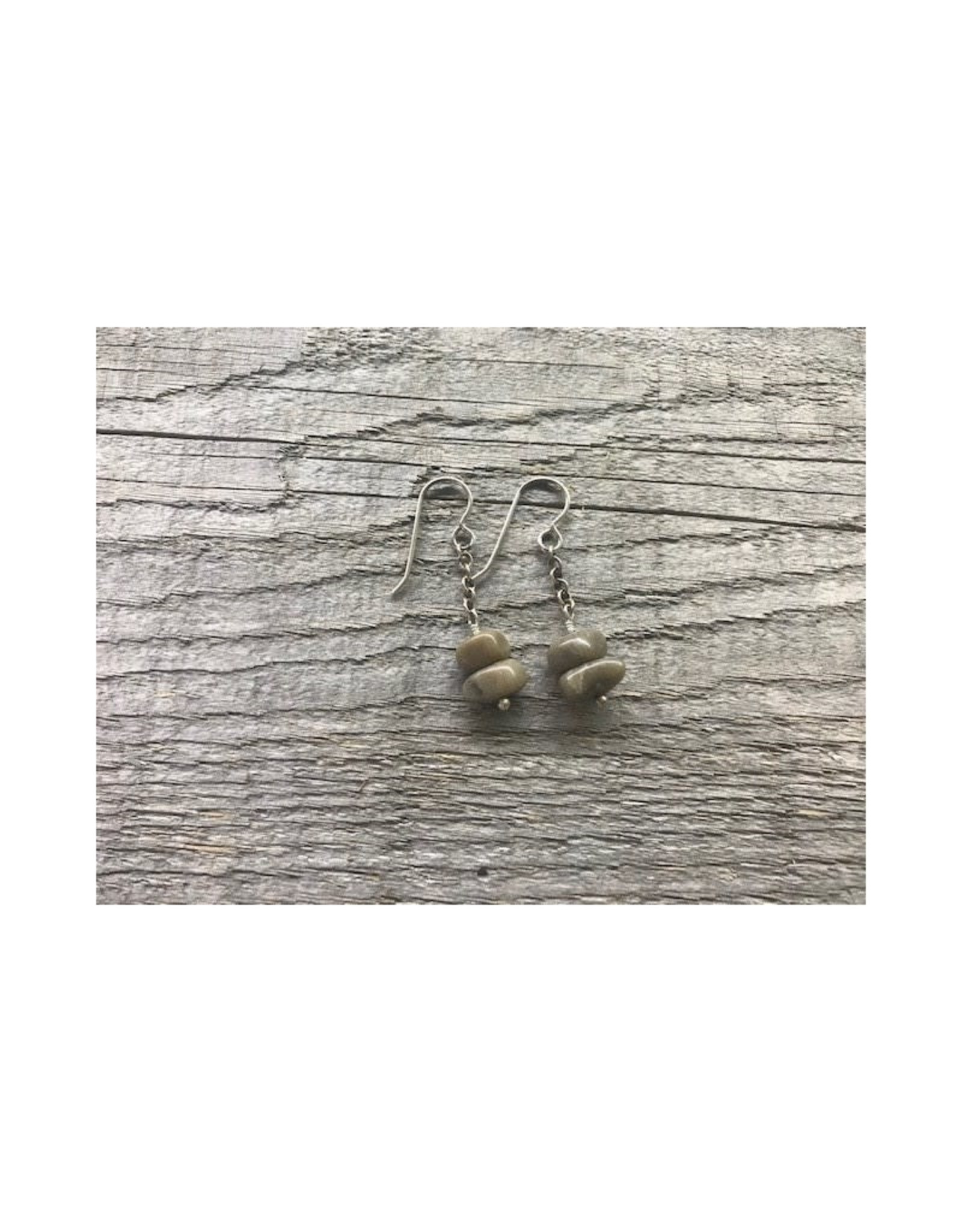 French Hook Earrings - Petoskey Stone 3