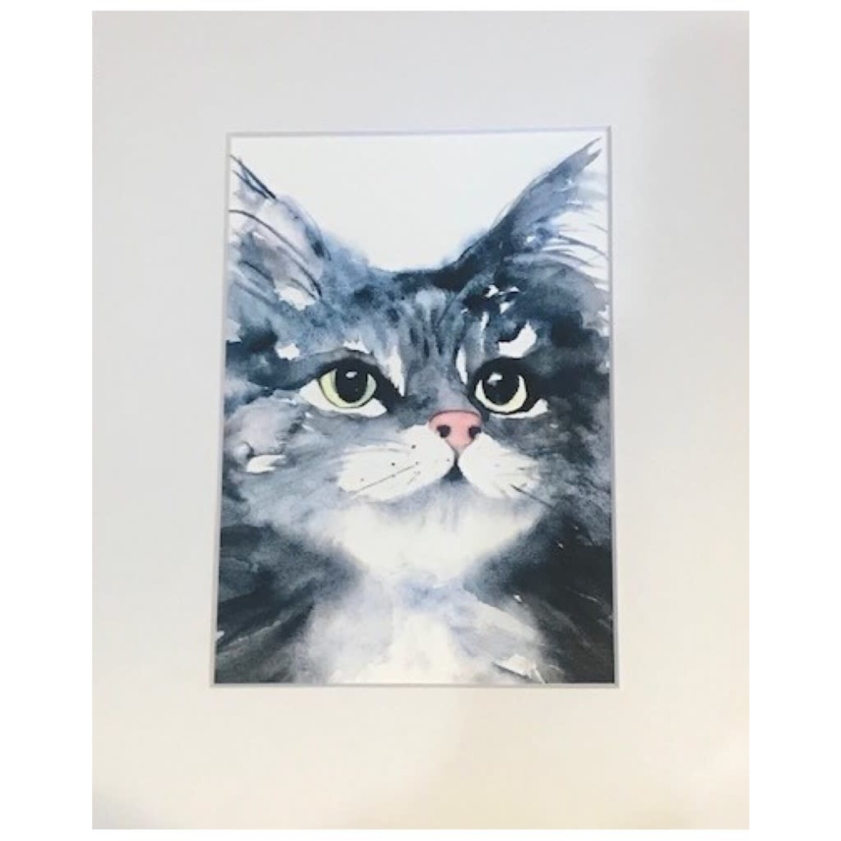 Michelle Detering Limited Matted Print - The Grey Cat