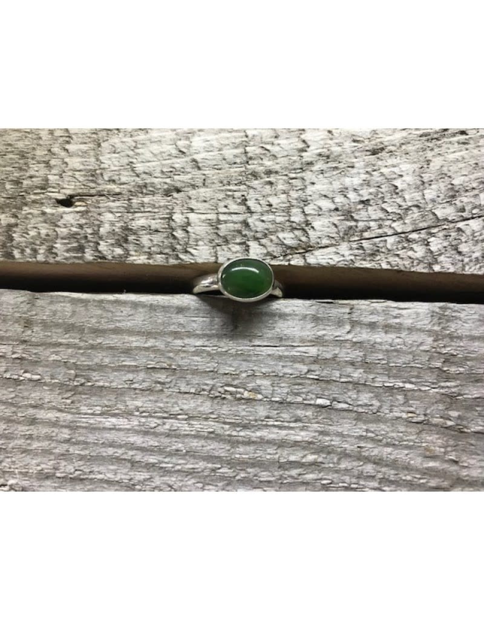 Sterling Silver Ring - Green Jade 6.5