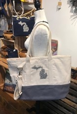 'Toskey Totes Beach & Boat Tote - Beige/Gray with Petoskey Stone
