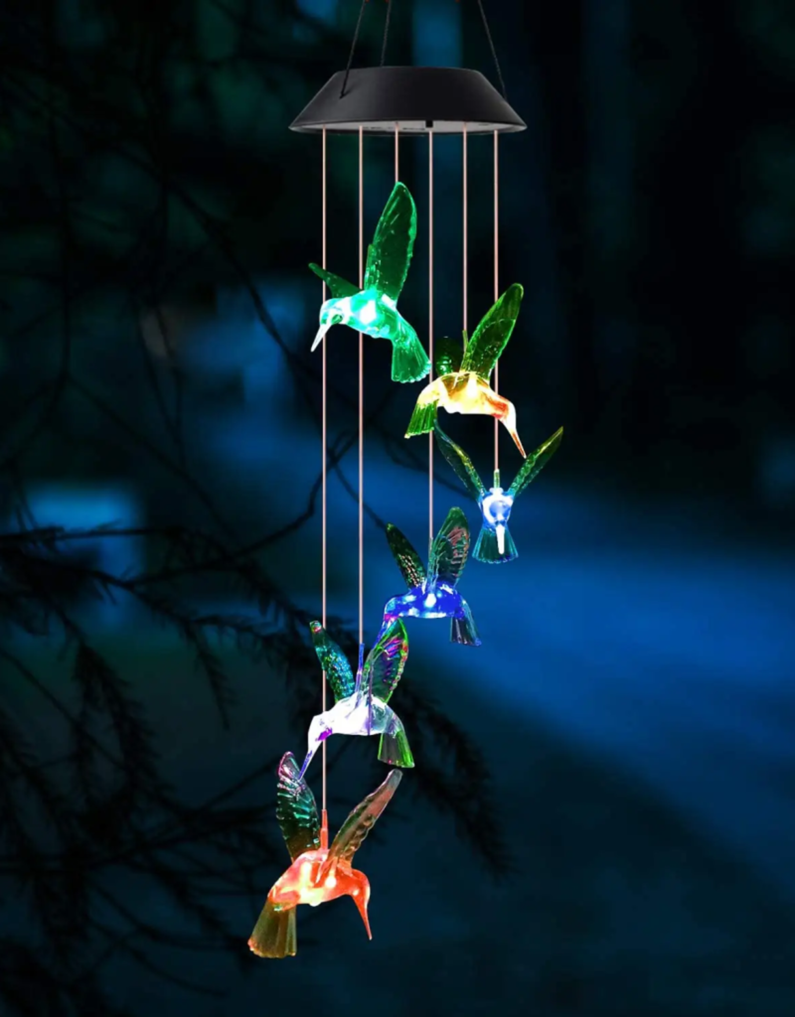Solar Mobile - Color Changing Hummingbirds 1