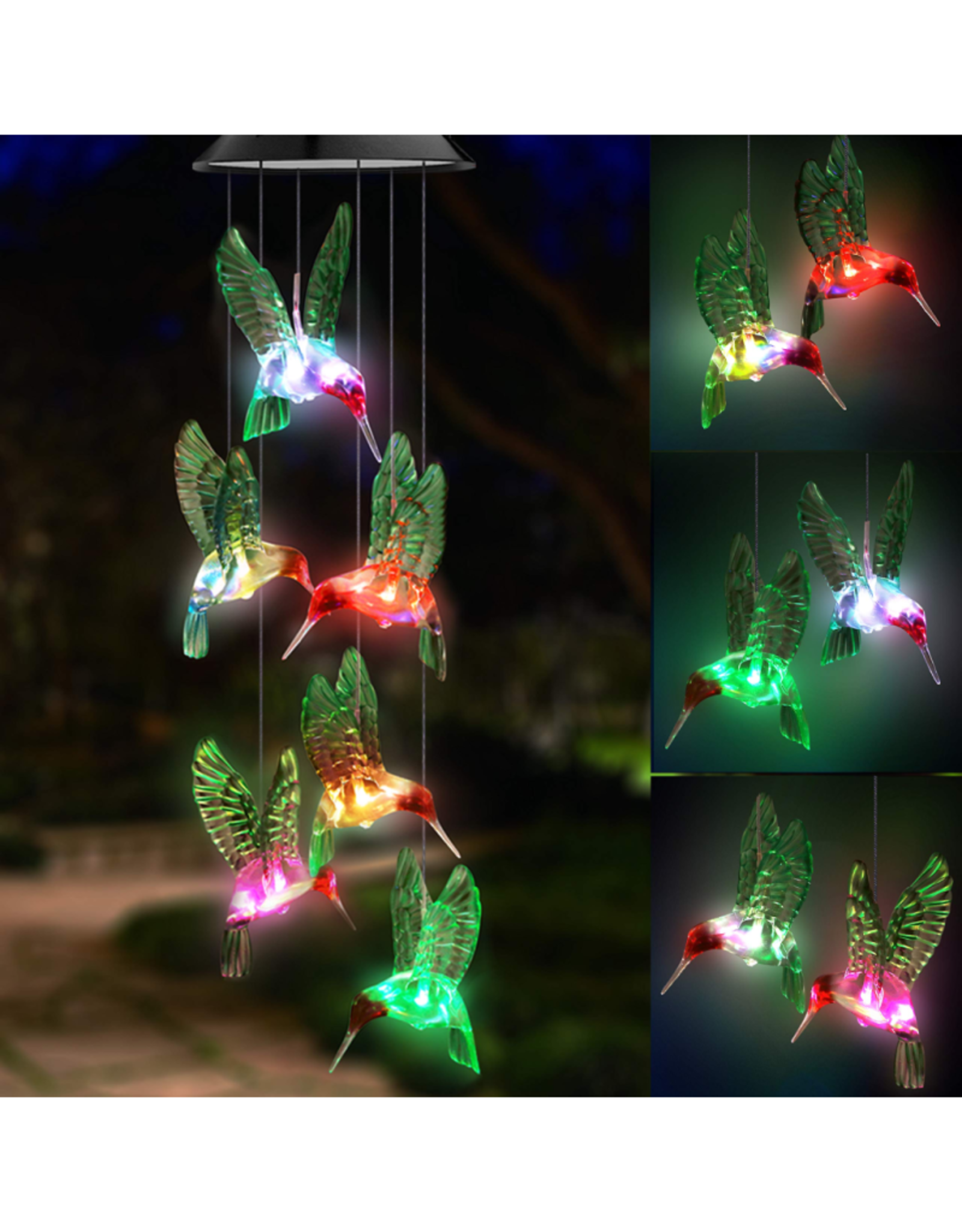 Solar Mobile - Color Changing Hummingbirds