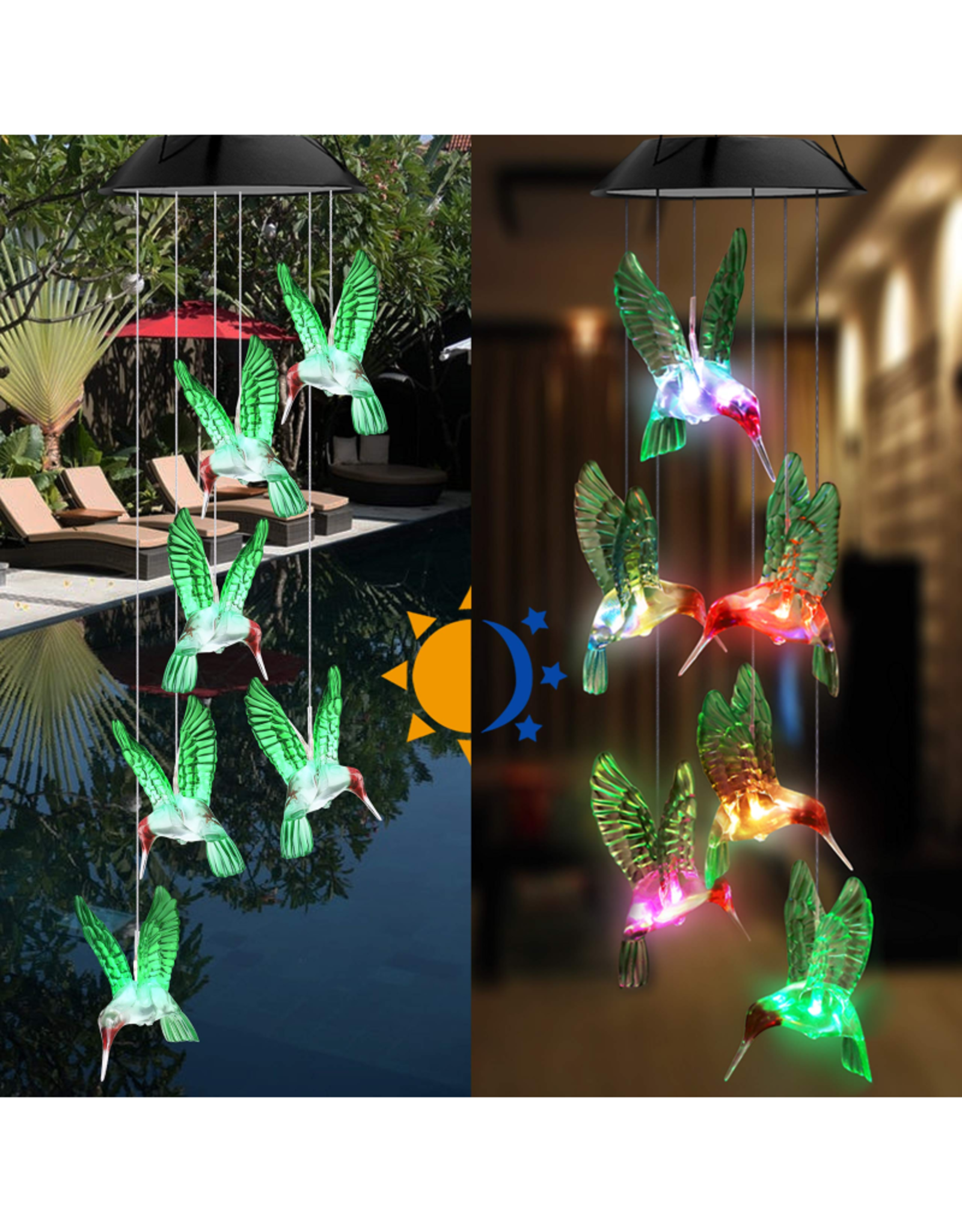 Solar Mobile - Color Changing Hummingbirds
