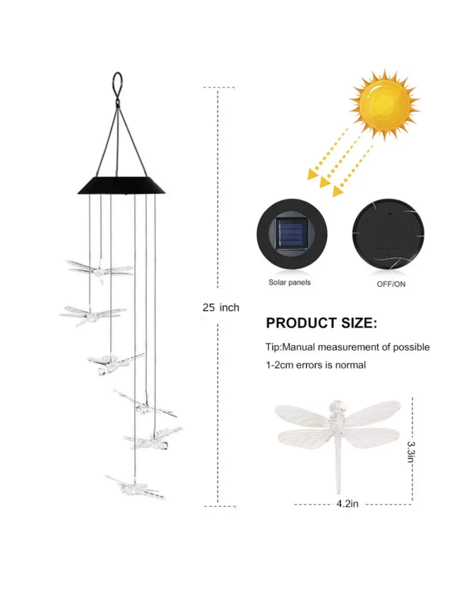 Solar Mobile - Color Changing Dragonflies