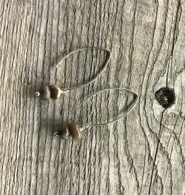Long Wire Earrings - Petoskey Stone