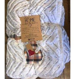 Home is Where the Heart is Blanket - Faux Fur Sandstone/Nutmeg