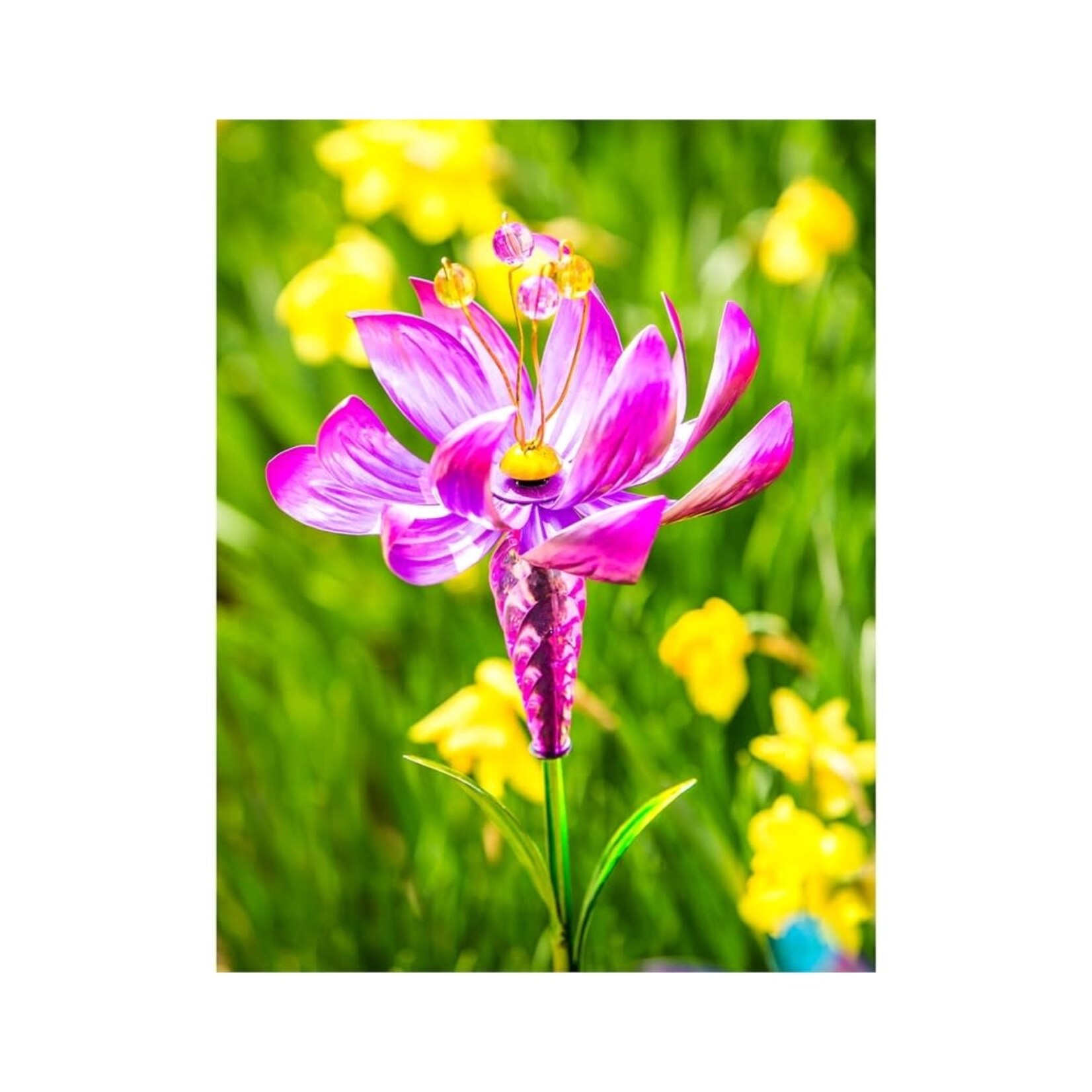 Lotus Flower Spinner Stake - Pink