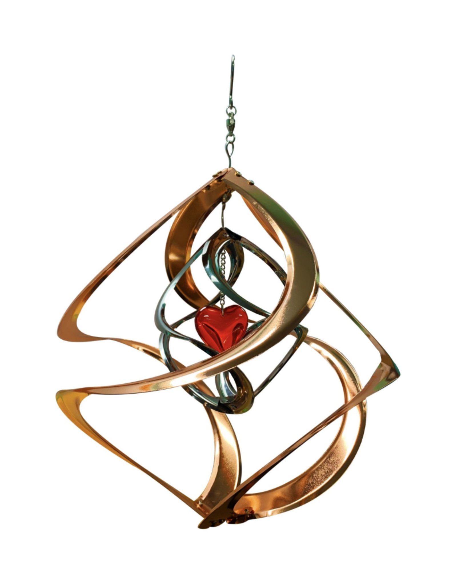 Bear Den Helix Hanging Helix - 14 inch Copper & Red Heart