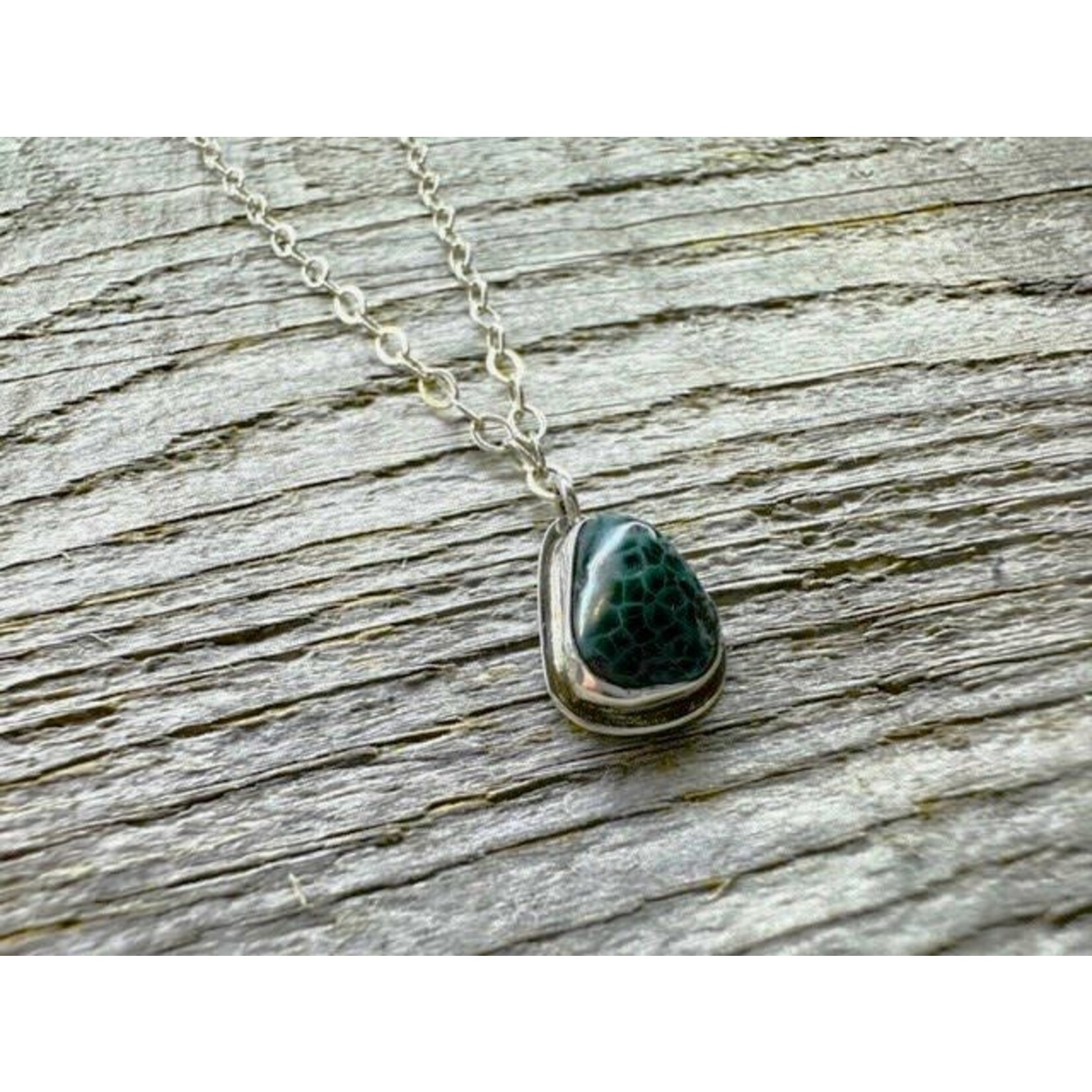 Sterling Silver Necklace - Isle Royal Greenstone 18-20''