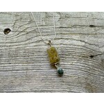 Necklace Pendant - Petoskey Stone & Isle Royal Greestone