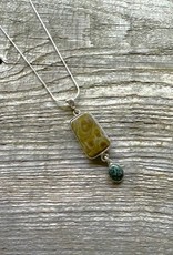 Necklace Pendant - Petoskey Stone & Isle Royal Greestone