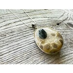 Necklace Pendant - Petoskey Stone w/Isle Royal Greenstone Accent