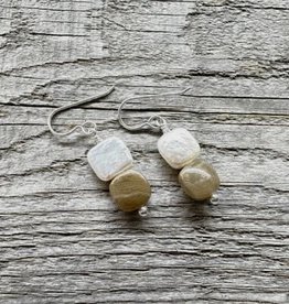 Petoskey Stone & Freshwater Pearl Earrings