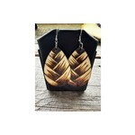 Wooden Earrings - Basket Weave
