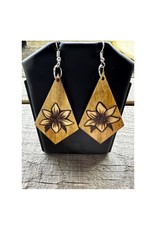 Wooden Earrings - Lotus