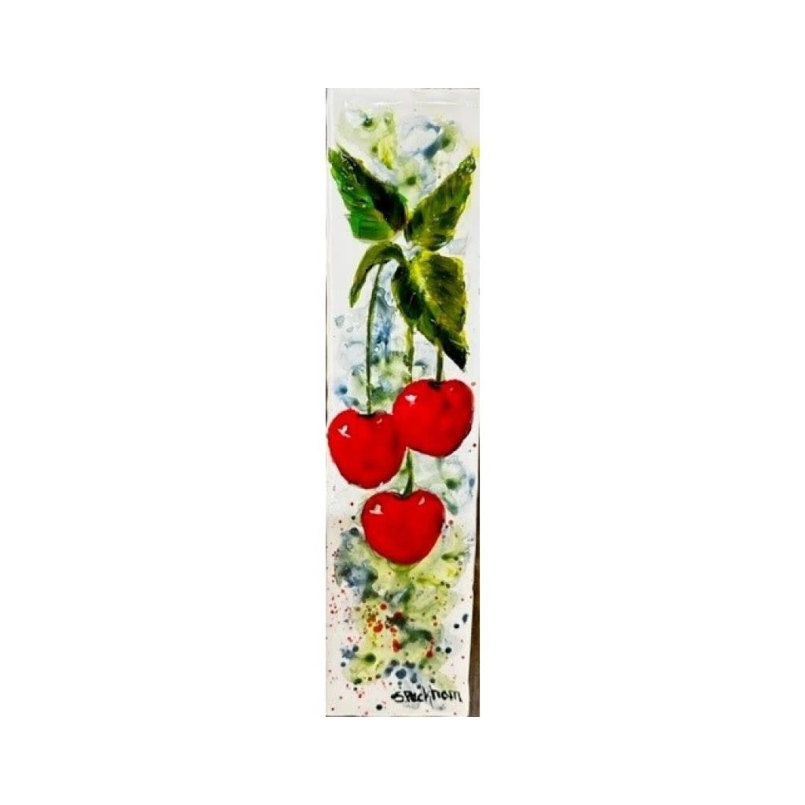 Hand-Painted Tile - Colorful Cherries