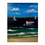 "Sailing by the Beach" - Sally Peckham Original - Acrylic on Canvas 24x30