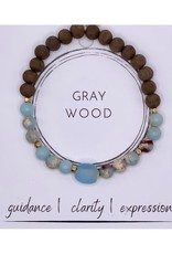 Wood Diffuser Bracelet - Graywood Blue Seaglass