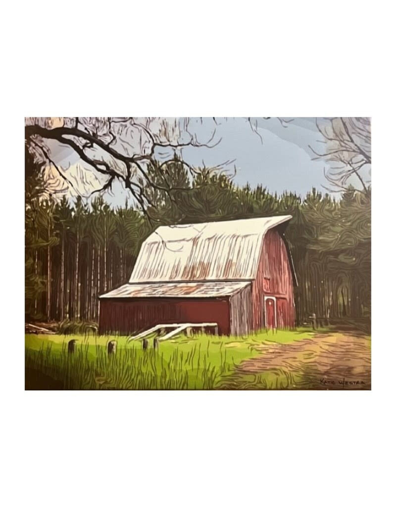 Red Barn - Katie Westra - 11x14 Canvas Wrap - The Bear Den Gallery