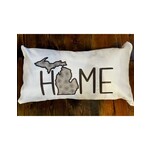 Embroidered Lumbar Pillow - White/Toskey/Home