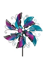 Kinetic Wind Spinner Stake - Blue & Purple Butterfly