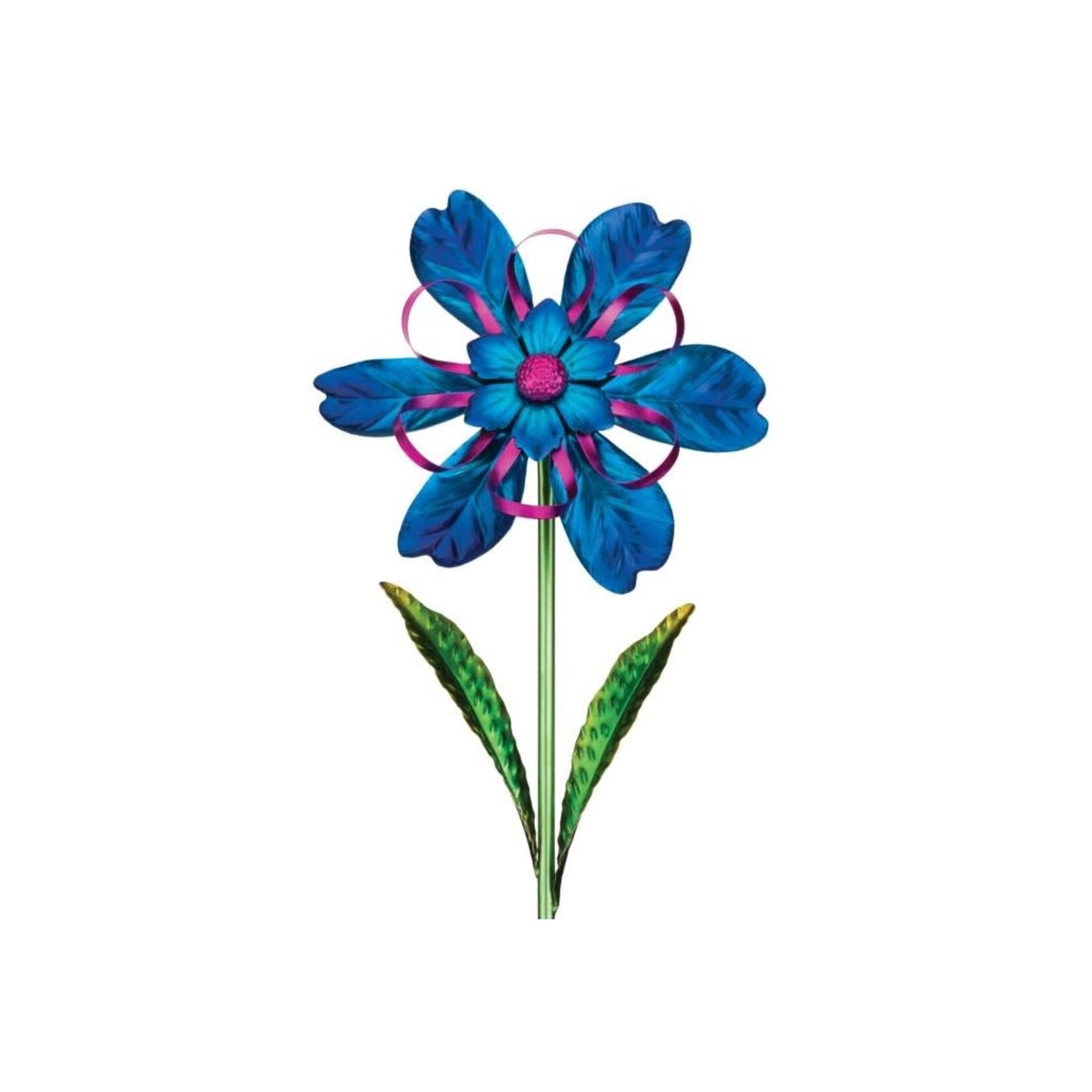 Ribbon Flower Spinner Stake - Blue