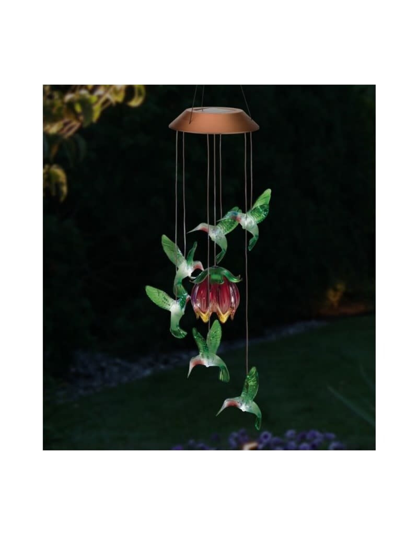 Solar Mobile - Hummingbirds with Flower