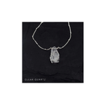 Raw Gemstone Necklace - Clear Quartz/Silver/18''