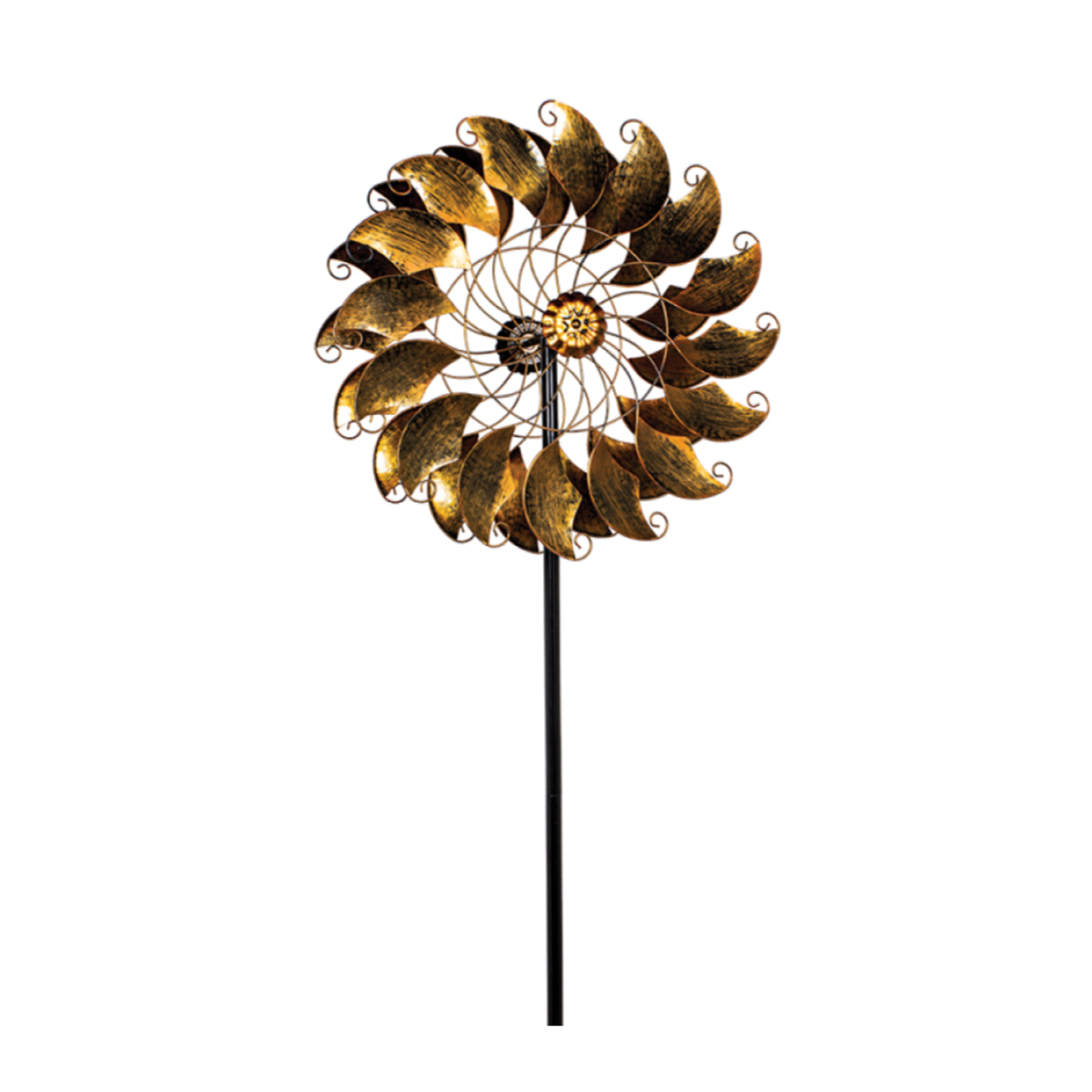 Kinetic Wind Spinner Stake - Bronze Petals