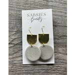 Earring s- Grey Clay with Gold Accent