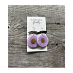 Earrings - Purple Daisy