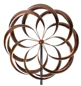 Kinetic Wind Spinner Stake - Bronze Bloom