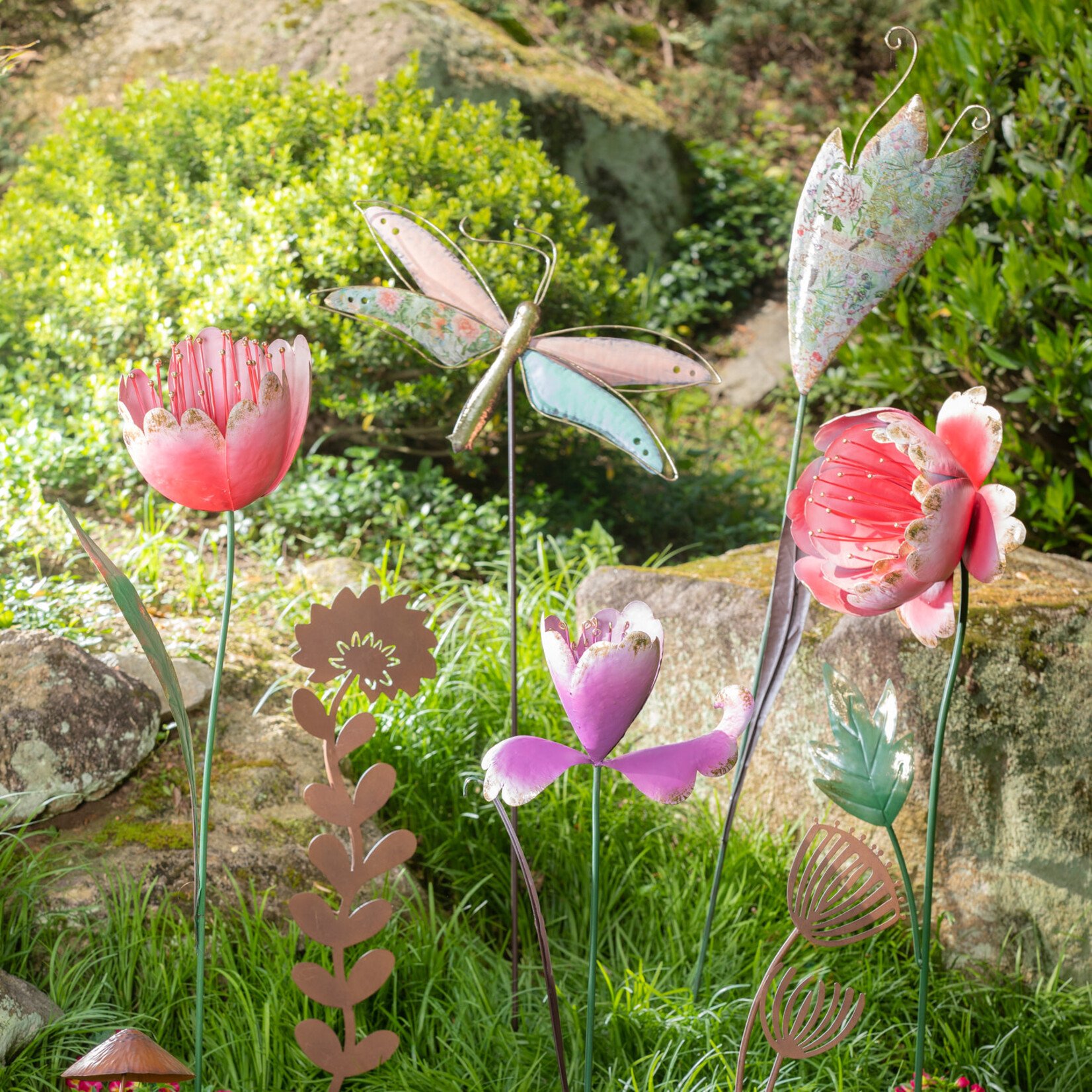 Garden Stake - 65 Inch Tall Blooming Iris