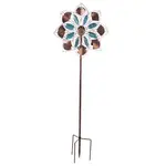 Kinetic Wind Spinner Stake - Verdigris & Copper Petals