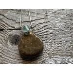 Blue Water Creations Necklace - Petoskey Stone & Beach Glass 2